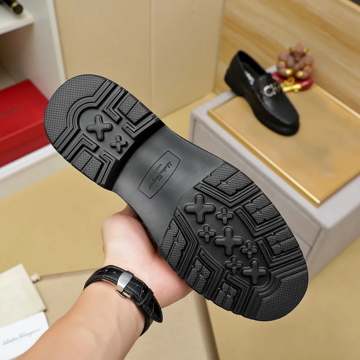 Men's shoes 💰500 Ferragamo [Ferragamo] top imported suit men's shoes 💯Original copy of the official website, product materials: selected imported embossed calfskin + luxury hardware buckle accessories ~ imported water-dyed cow 🐂 leather lining. Strong three-dimensional visual effect, original combination outsole, multiple colors available😘 Size: 38-44 (.45.46. Customized)